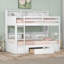 Lit superposé simple avec tablettes intégrées et tiroir de rangement-469550165