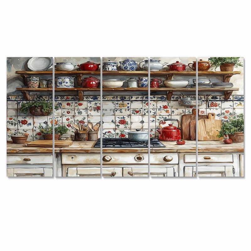 «Gray Country Kitchen Rustic Charm II», ensemble d'art mural, H 28 po x l 60 po