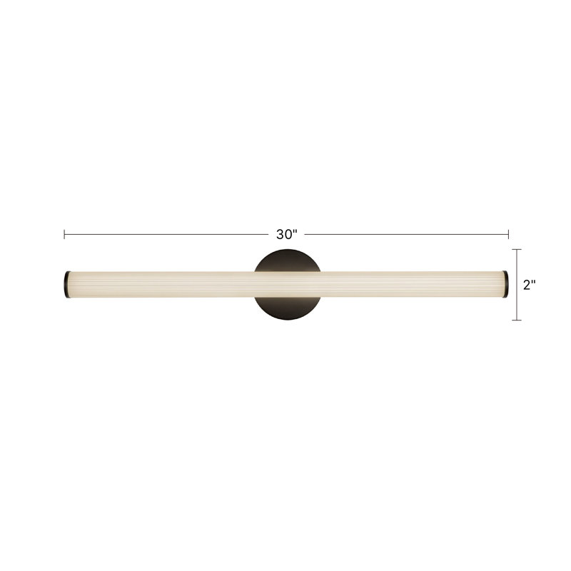 Vire 30-in Black dimmable LED Wall Sconce, Matte Black