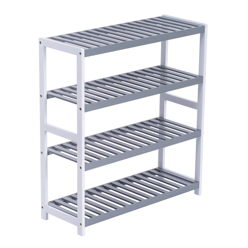 8 Pair Shoe Rack, Grey