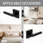 Paquet de 8 - Poignée de levier de porte noire MHB07 - Intimité - Noir mat - Poignée de porte intérieure avec verrou à bouton-poussoir, installation réversible à gauche et à droite-133075802-133075807