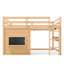 Lit mezzanine double compact, panneau de fibres à densité moyenne en bois de pin pour chambre d'enfant