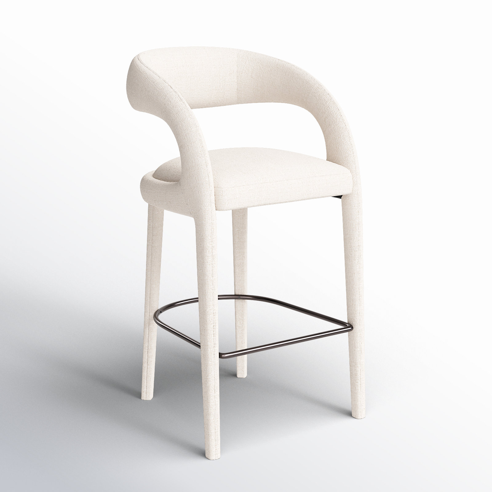 Geoffrey Bar Stool, Omari Natural/Polyester Blend, Bar Stool (30.51" Seat Height)