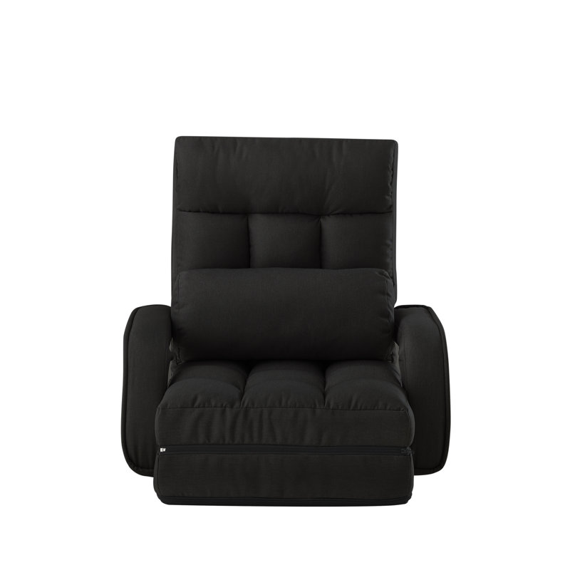 Fauteuil inclinable en lin / chaise sur pied, gris foncé, Noir