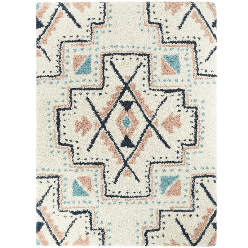 Tapis à poils longs Arnet Southwestern, Rectangle 5 pi 3 po x 7 pi