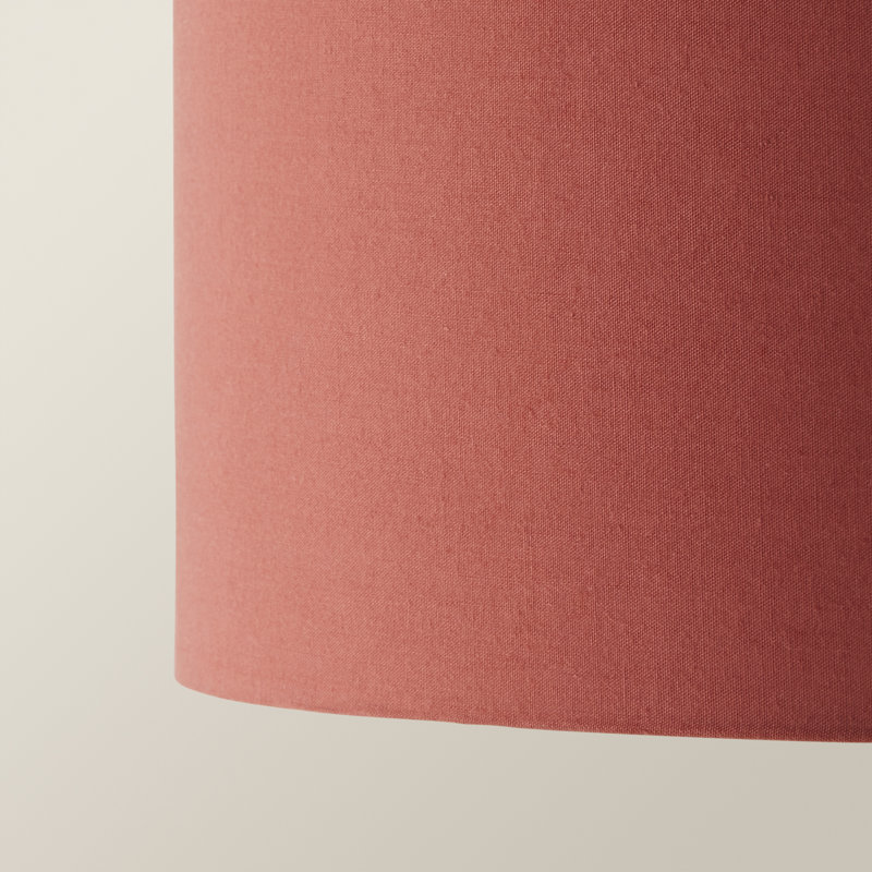 Cotton Blend Drum Pendant Shade ( Slip-On ) in Orange, 15cm H x 25cm W x 25cm D