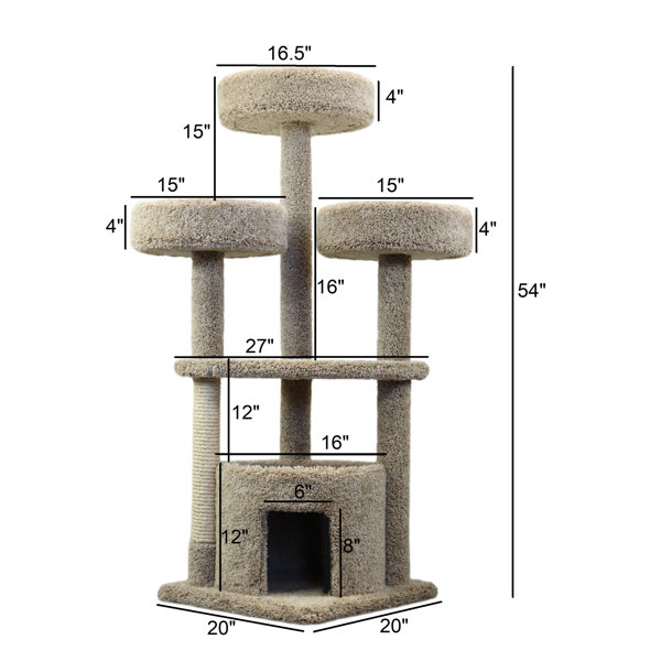 New Cat Condos 55'' Cat Tree And Condo & Reviews | Wayfair