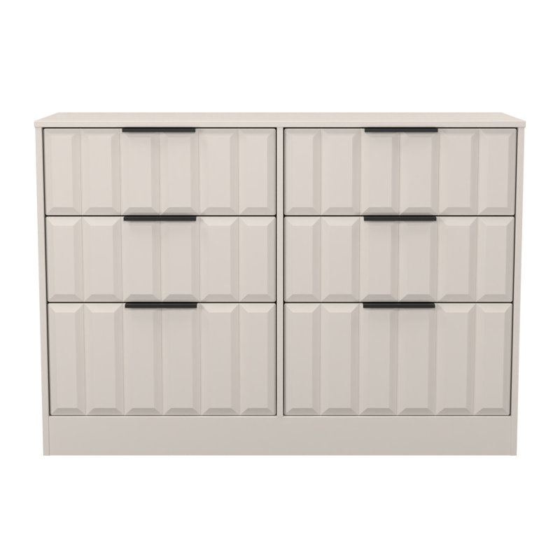 115 cm W Chest of 6 Drawers, Beige