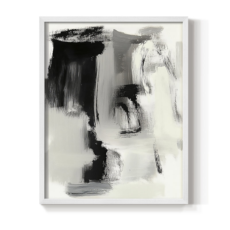 "ABSTRACT Series DCC XXVII" par J Paul, Blanc / Blanc, H 11 po x l 9 po