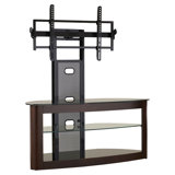 Kyan Curved Wood TV Stand with Mount for Up to 85" TVs