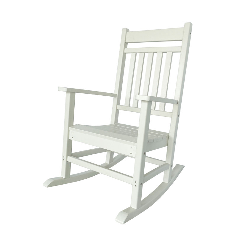 Chaise berçante de patio Adirondack en PEHD Margherita, Blanc