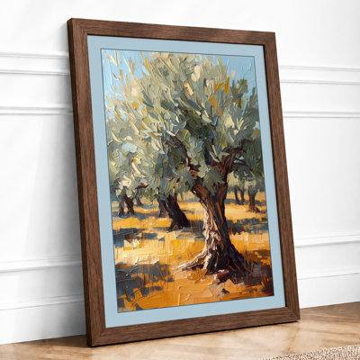 Ancient Olive Tree Rustic - Framed Print