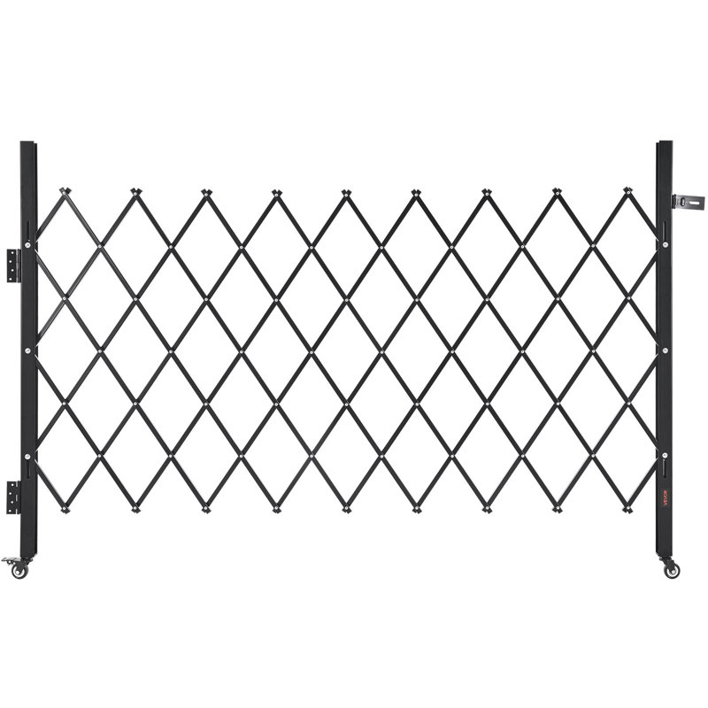 Barrière à ciseaux pliante simple verrouillable, H 4,3 pi x l 6,2 pi