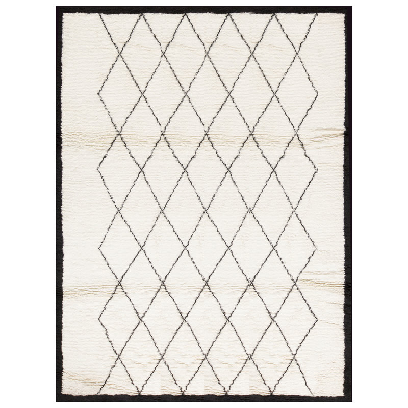 Moroccan Wool Geometric Area Rug, Rectangle 12' x 15'