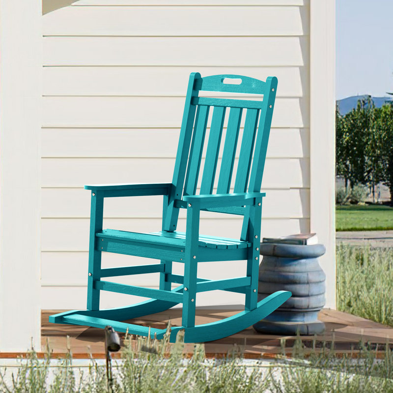 Chaises berçantes d'extérieur en PEHD pour patio, Sarcelle