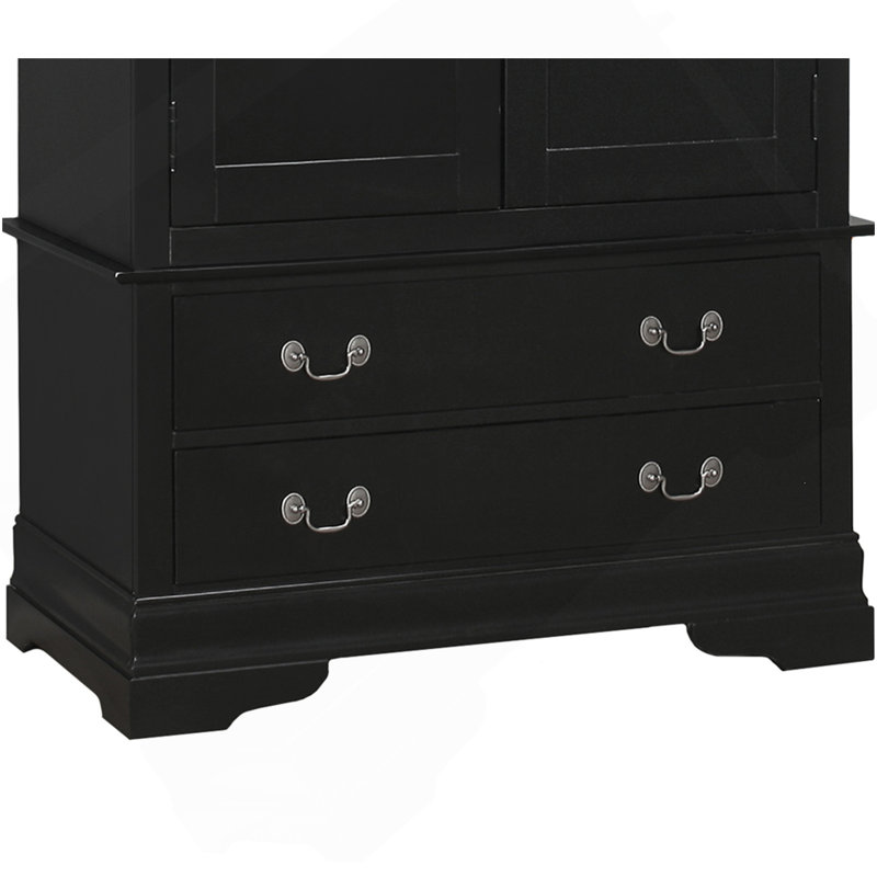 Armoire traditionnelle noire élégante, Noir