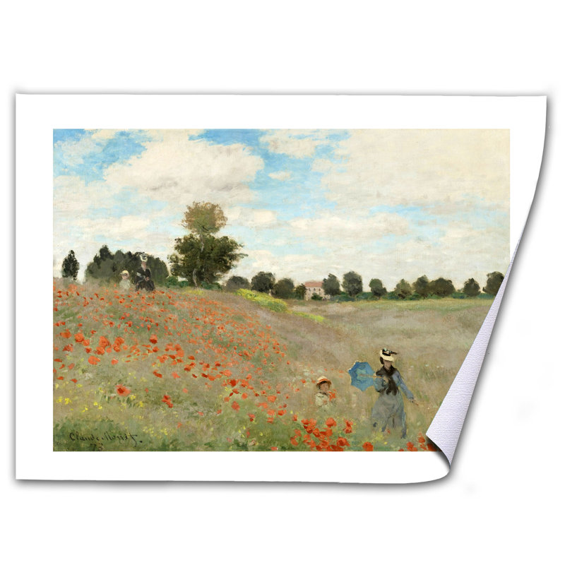 « wild argenteuil near » par claude monet, reproduction d’art sur toile tendue, H 14 po x l 19 po x P 0,1 po, Cadre blanc