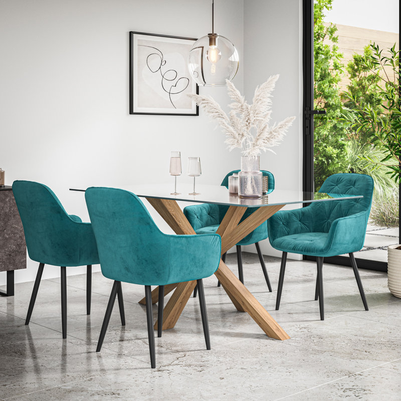 Ailla 6 - Person Dining Set, Blue