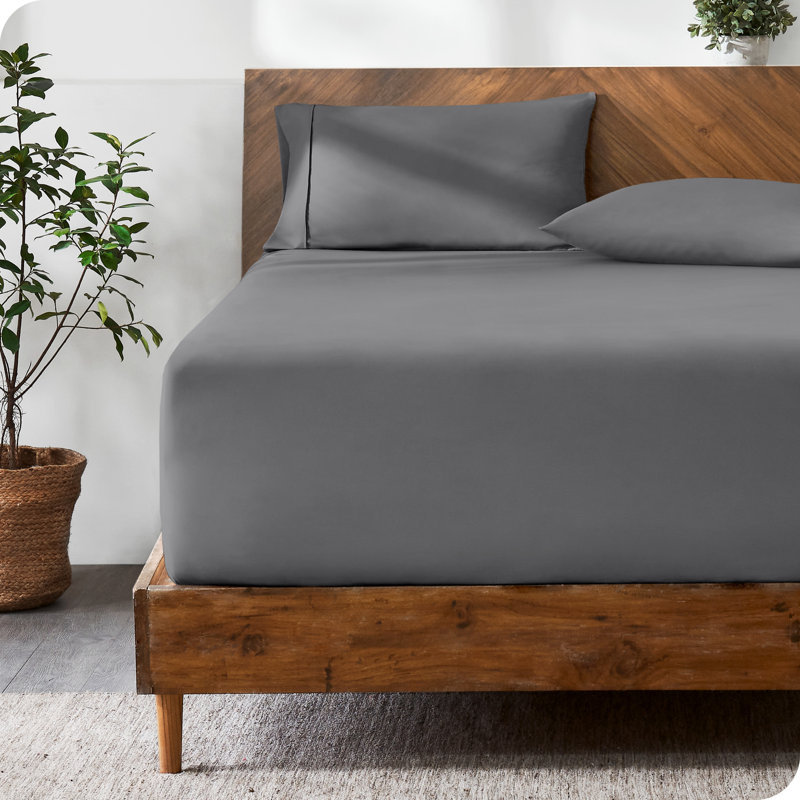 Extra Deep Microfiber Fitted Sheet, Full Fitted Sheet, Gray