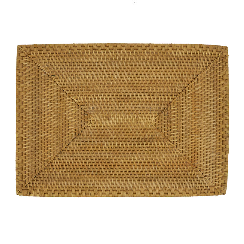 Caramel Woven Rattan Rectangular Placemats Set of 4