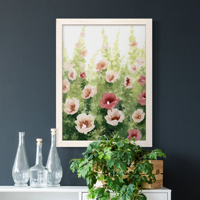 Toile encadrée de qualité supérieure Sunlit Flora II - prête à être accrochée, Cadre blanc, H 23 po x l 32 po x P 1 po