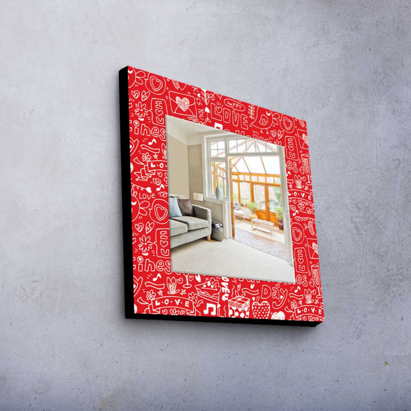 Élégant miroir décoratif avec cadre 100% bois de pin, 19,7 po x 19,7 po | Miroir en verre véritable (épaisseur: 0,2 pouce) | Peinture sur tissu élégante | Parfait pour la décoration intérieure et le vestibule, design durable et chic