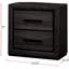 Armoire de chevet moderne grise, conception bicolore et bordure noire, table de chevet 2 pour chambre à coucher, garniture, 2 tiroirs, configuration simple