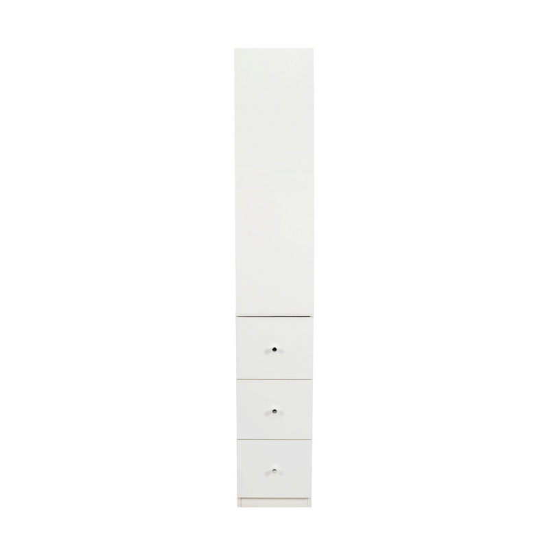 Vitrine, étagère à 4 niveaux, 3 tiroirs latéraux, Blanc