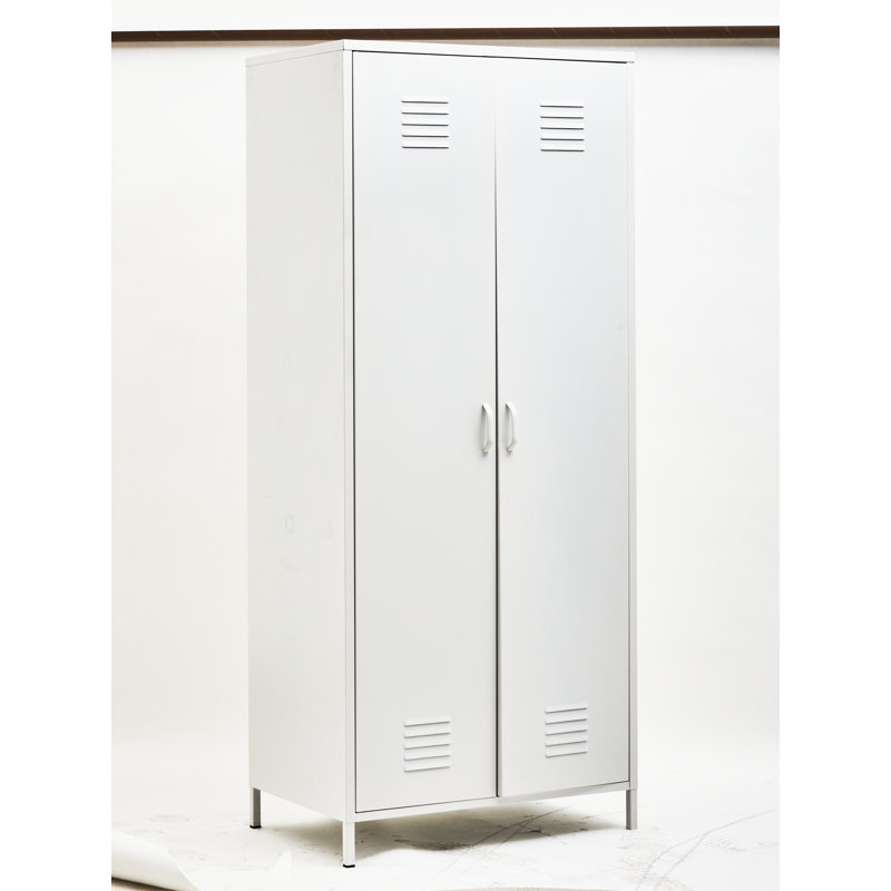 Abdul-Raheem 2 Door Steel Wardrobe, White