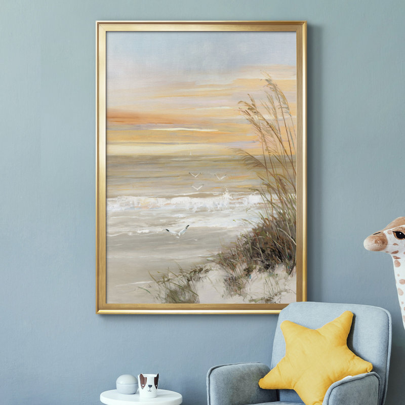 Summer Solstice - peinture encadrée, H 42,5 po x l 30,5 po x P 1,5 po, Toile avec cadre doré, Pas de tapis