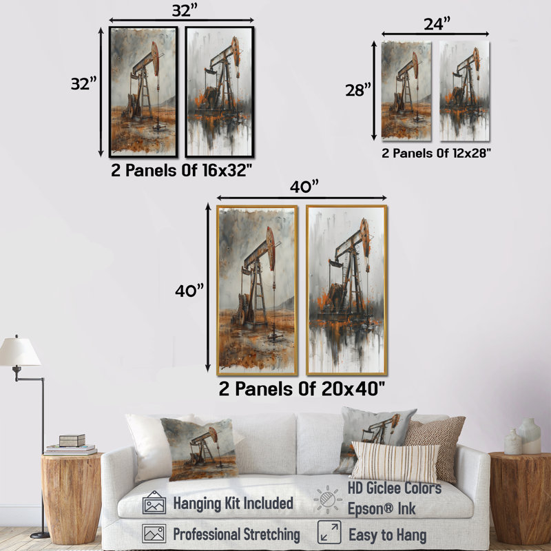Ensemble de 2 pièces d'art gris et gris d'hiver, H 40 po x l 40 po, Toile tendue