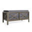 Élégant banc d'angle à dossier en X avec table basse assortie, parfait pour les salons modernes et peu encombrants.-296692043-296692038