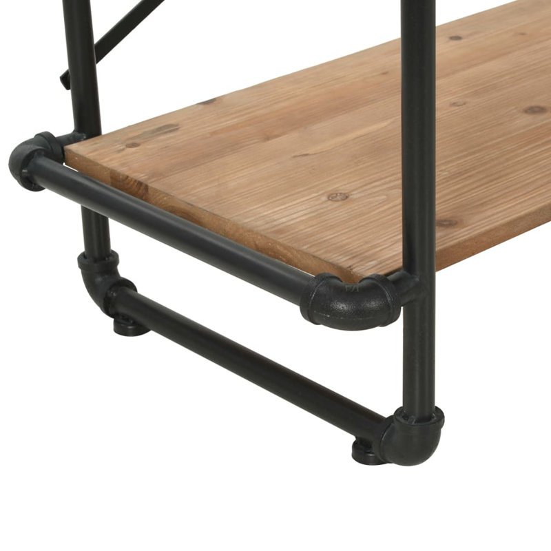 Bookshelf Wall Bookcase Storage Standing Shelf Solid Firwood and Steel, 70.9" H x 47.2" W x 16.5" D