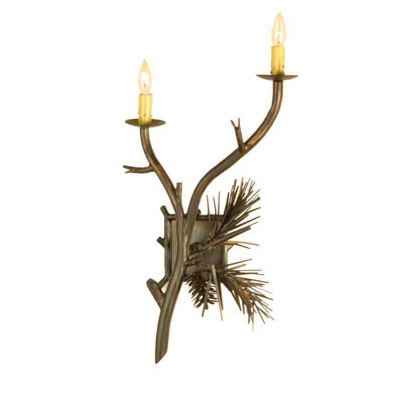 Rustic Lodge Candle Wall Light