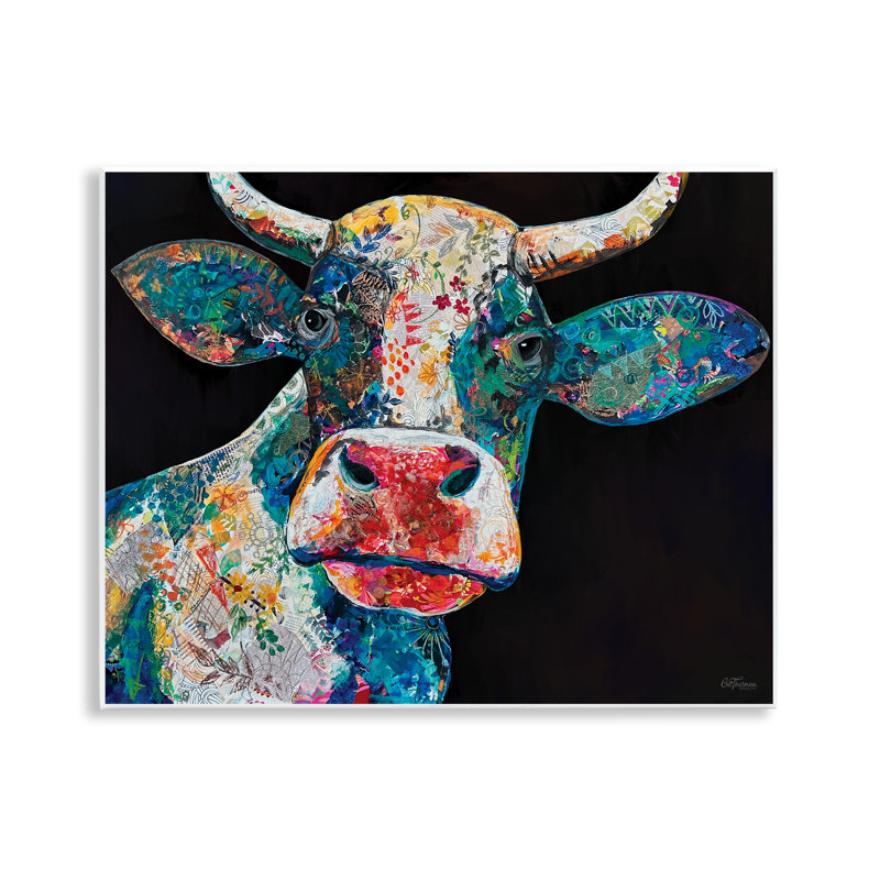 "Paisley" vache, art mural par Cat Thurman Designs