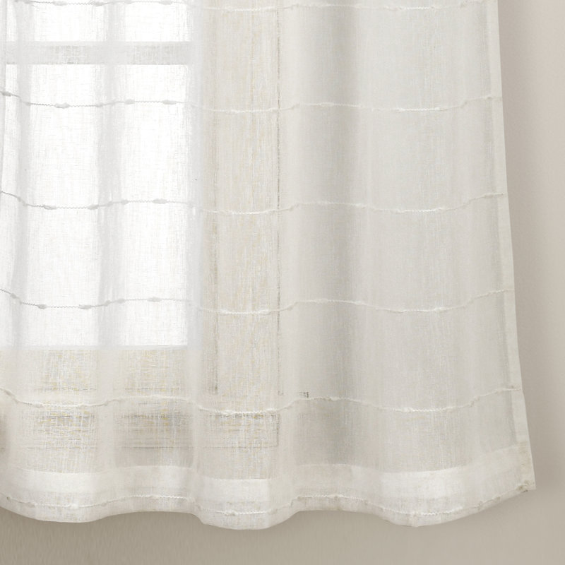 Paire de rideaux transparents avec œillets Lush Decor Farmhouse (ensemble de 2), Blanc