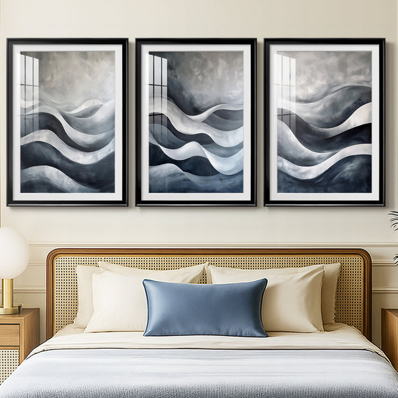 NAUTICAL Series CCxx - Impression encadrée sur mesure de qualité supérieure - 3 pièces, Noir, H 21 po x l 30 po