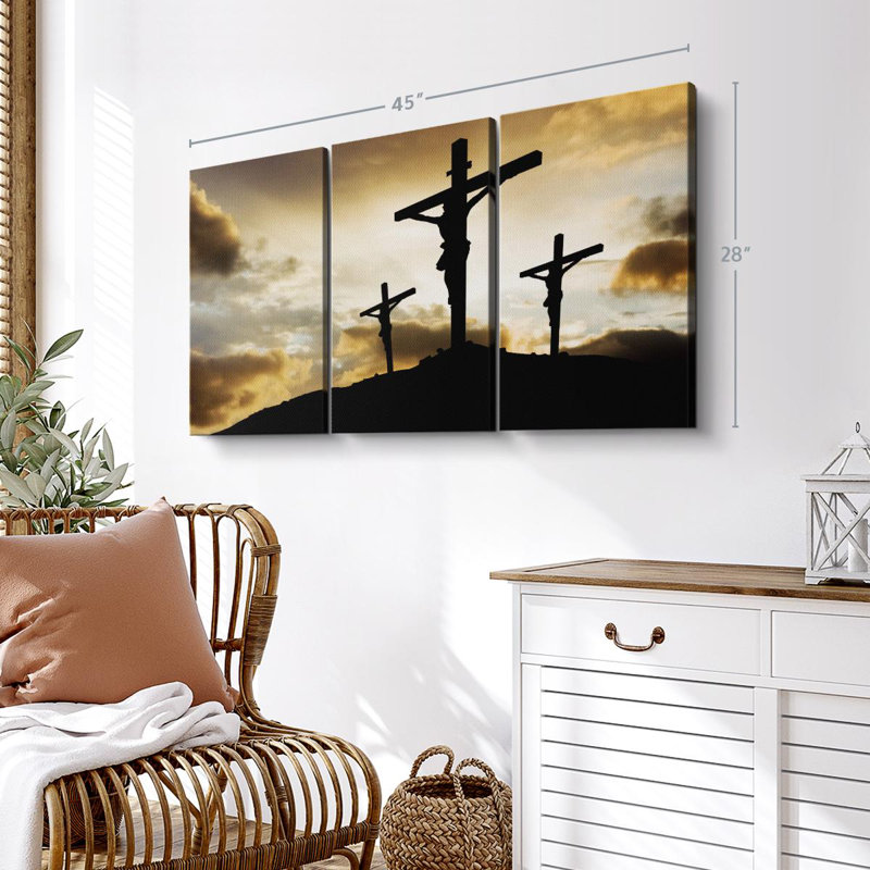 "Cross In Calvary" sur toile, H 28 po x l 45 po x P 1,25 po