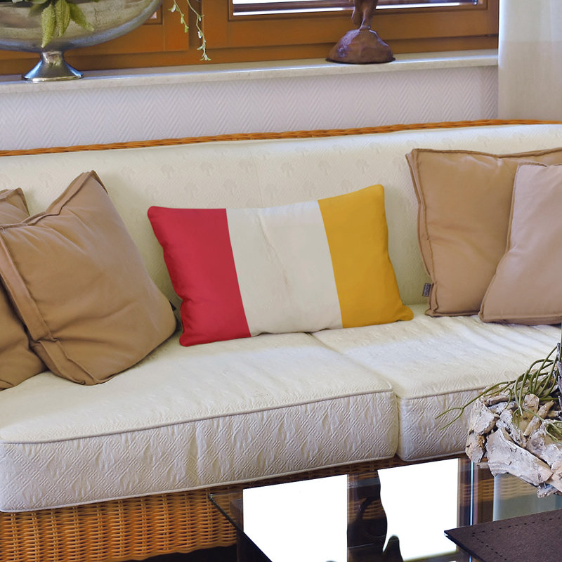 Housse de coussin lombaire Atlanta, Cramoisi Alabama foncé/ jaune, Kansas
