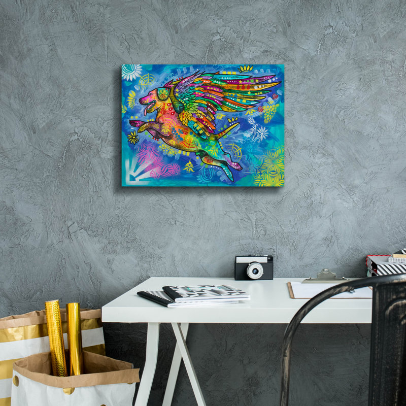 Art mural sur toile Red Barrel Studio «Angel Pup» par Dean Russo, H 12 po x l 16 po x P 0,75 po