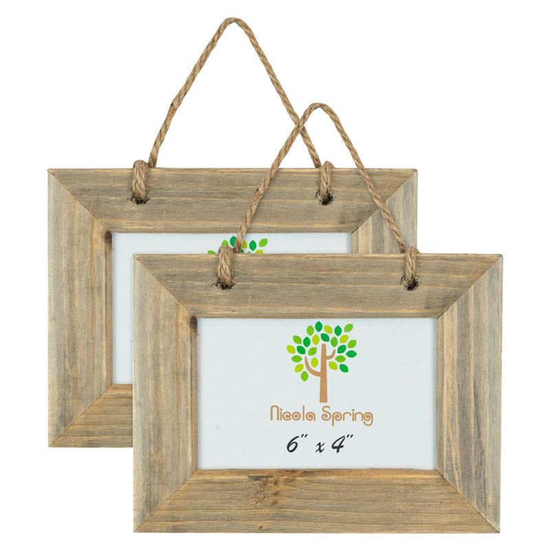 Brown Wood Picture Frame, 16.5cm H x 21.5cm W x 5.5cm D