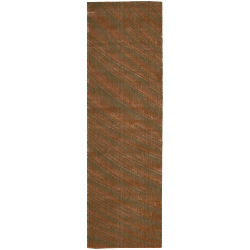 Tapis de zone en cuivre abstrait New Patina, Tapis de couloir 2 pi 3 po x 7 pi 5 po