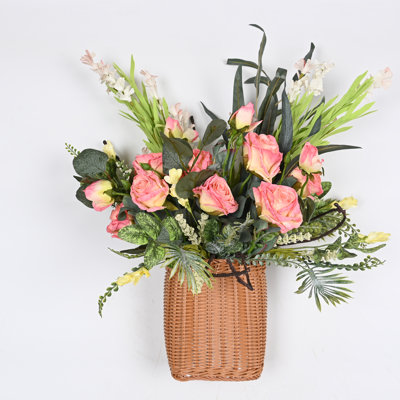 Arrangement floral de pivoine artificielle pour la porte d'entrée