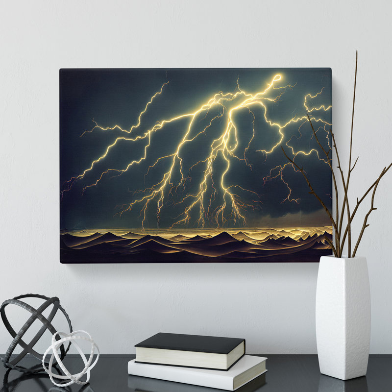 Happy Lightning Storm - Wrapped Canvas Print, 35cm H x 50cm W x 3cm D
