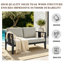 Causeuse d'extérieur en bois de teck avec coussin et accoudoirs Junco-1049511545-1049511550