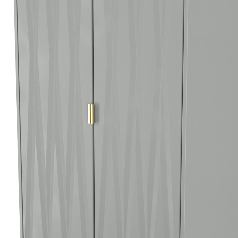 Las Vegas 2 Door Robe 2 Drawer Robe in Dusk Grey (Ready Assembled), Dusk Grey