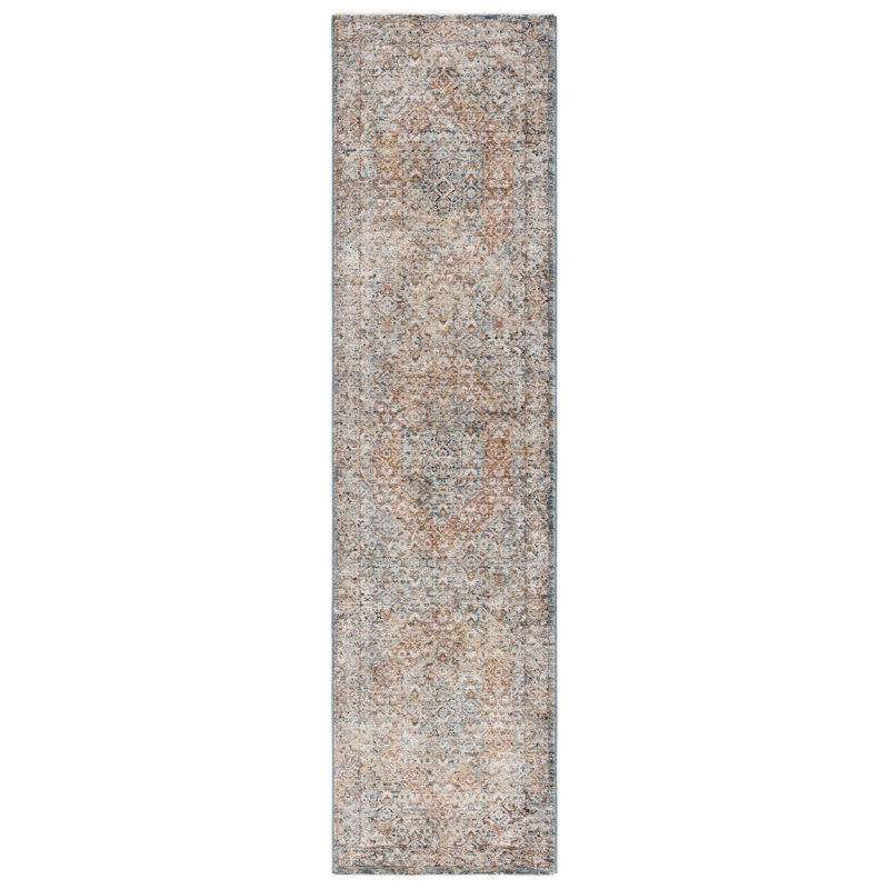 Tapis Silverado 106 bleu / rouille, Tapis de couloir 2 pi x 8 pi