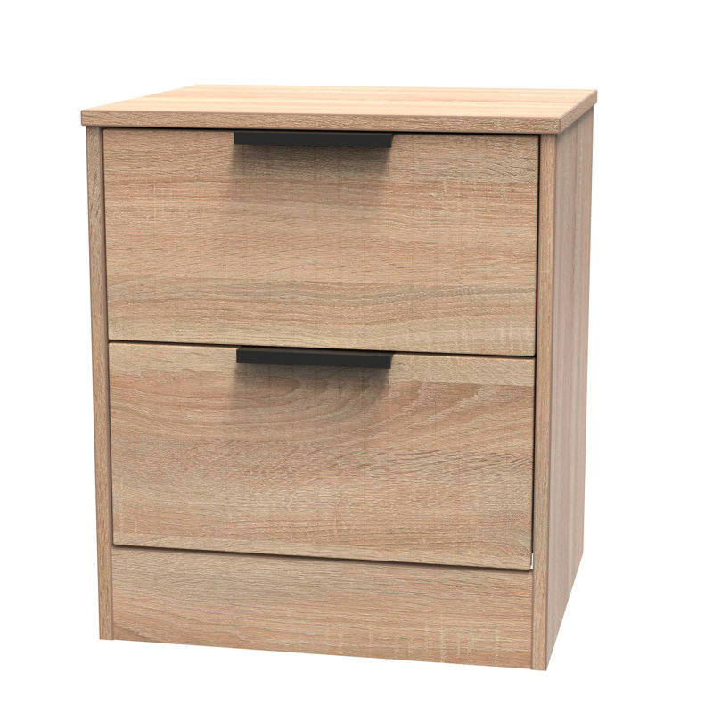 Las Vegas 45cm W Manufactured Wood Bedside Table, Bardolino Oak