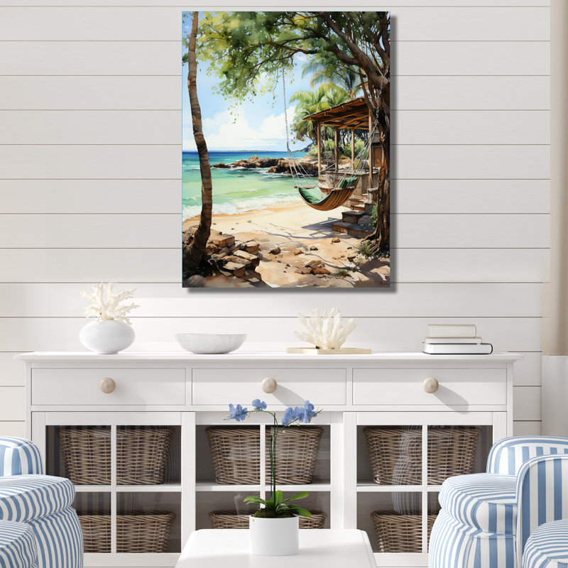Beach Photo Tropical Vibes II - Décoration murale nautique et plage en métal, H 20 po x l 12 po x P 1 po