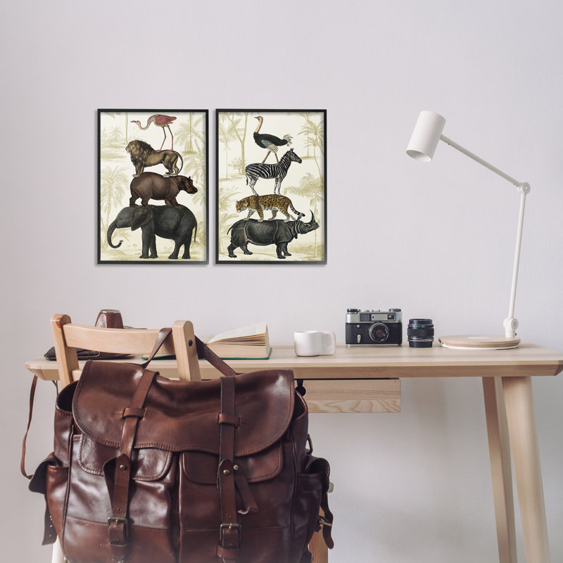 Ensemble de 2 giclées encadrées empilées, par Victoria Barnes, H 18 po x l 12 po, Giclée encadrée noir minuit